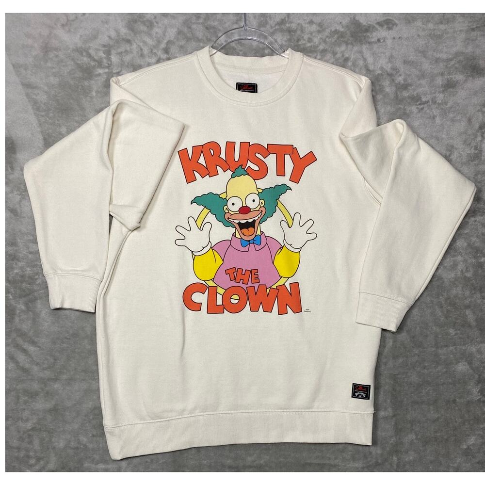 Simpsons Krusty The Clown Crewneck Sweatshirt Men's Billabong Pullover Medium
